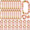 80 Pcs Hawaiian Leis for Luau Party Hawaiian Flower Lei Necklaces Bracelets Headbands Supplies Decorations(Orange and Pink)